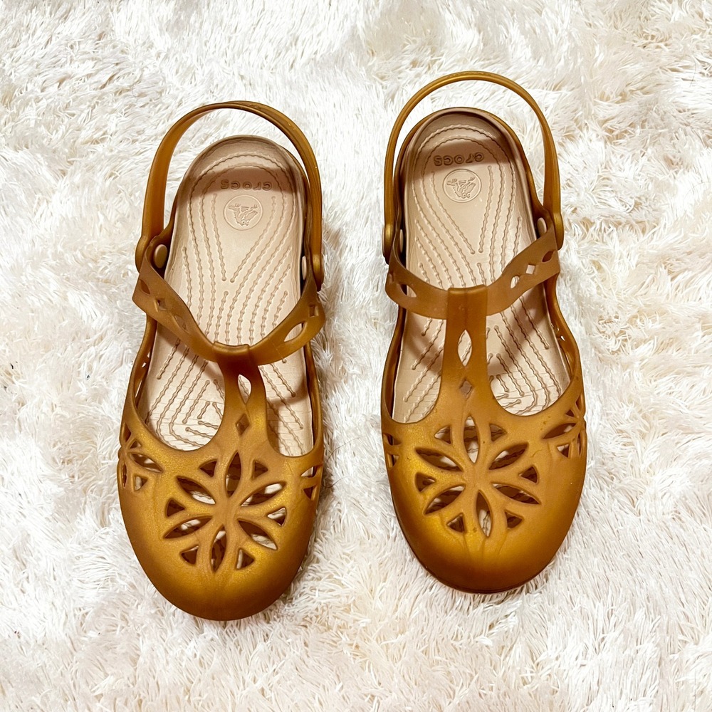 Women's Cutout Slingback Sandals in Mustard Brown